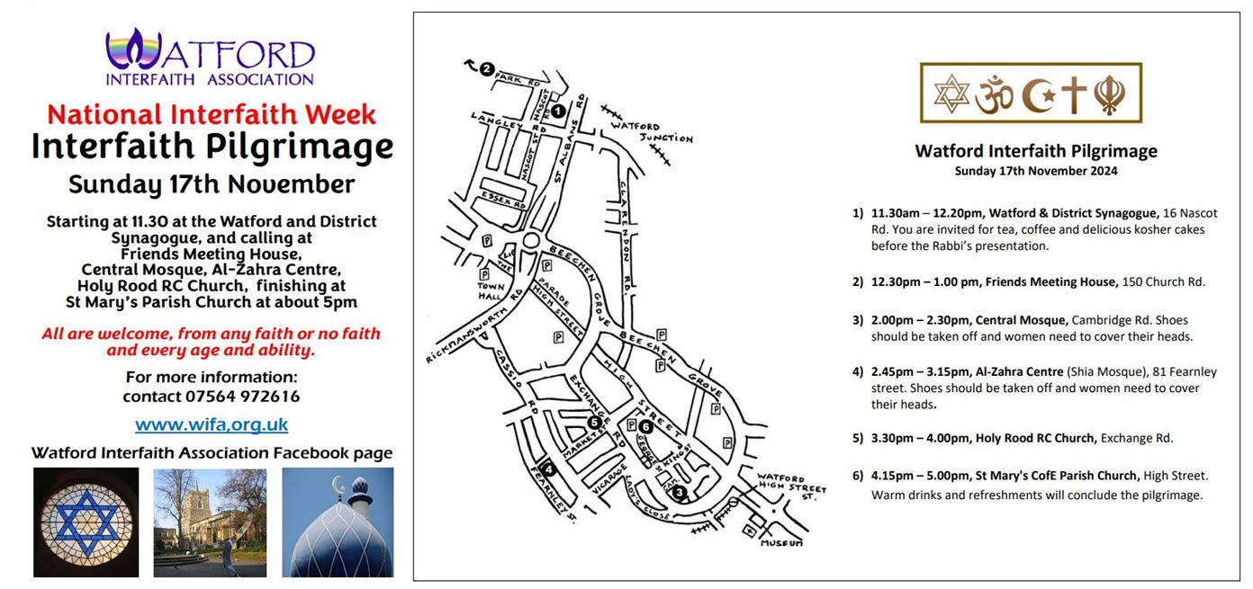 Watford Interfaith Pilgrimage 2024 poster